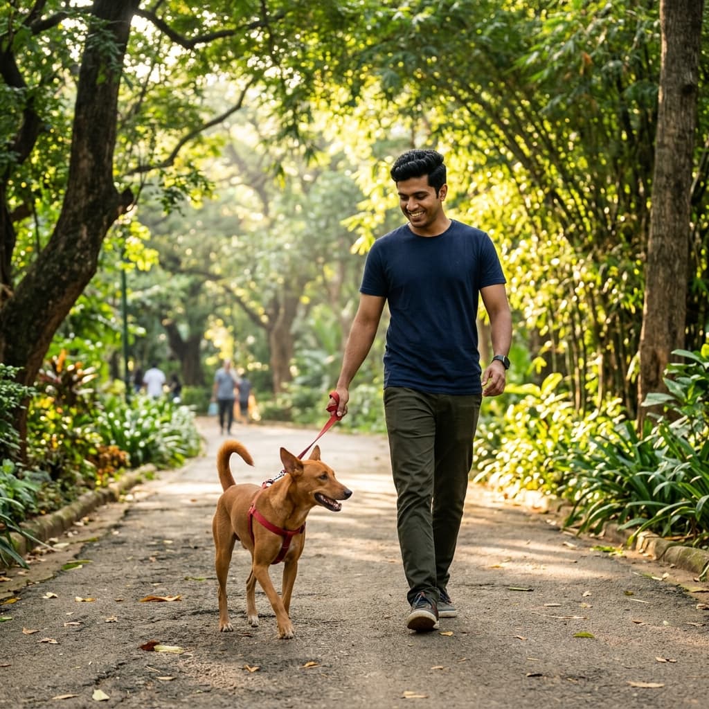 Pet wellness tips walking dog